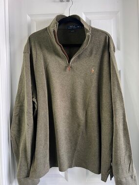Polo by Ralph Lauren Olive Green Half-Zip Sweater